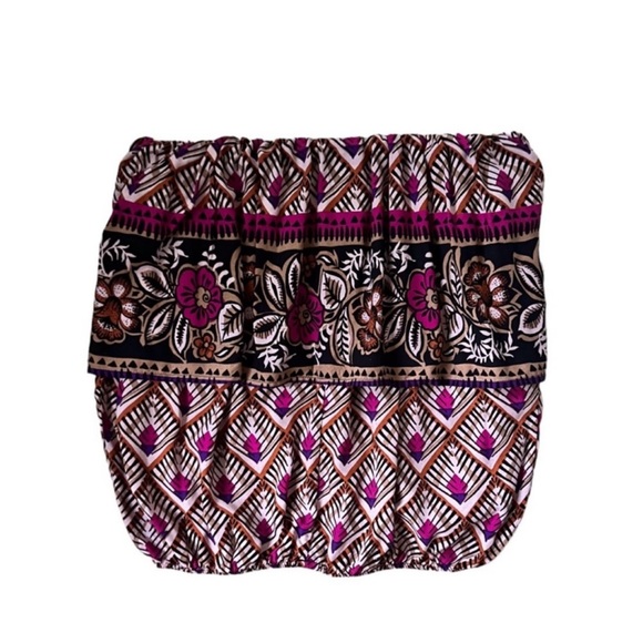 Express Multi Colored Print Strapless Blouson Top Size Small - Picture 4 of 7